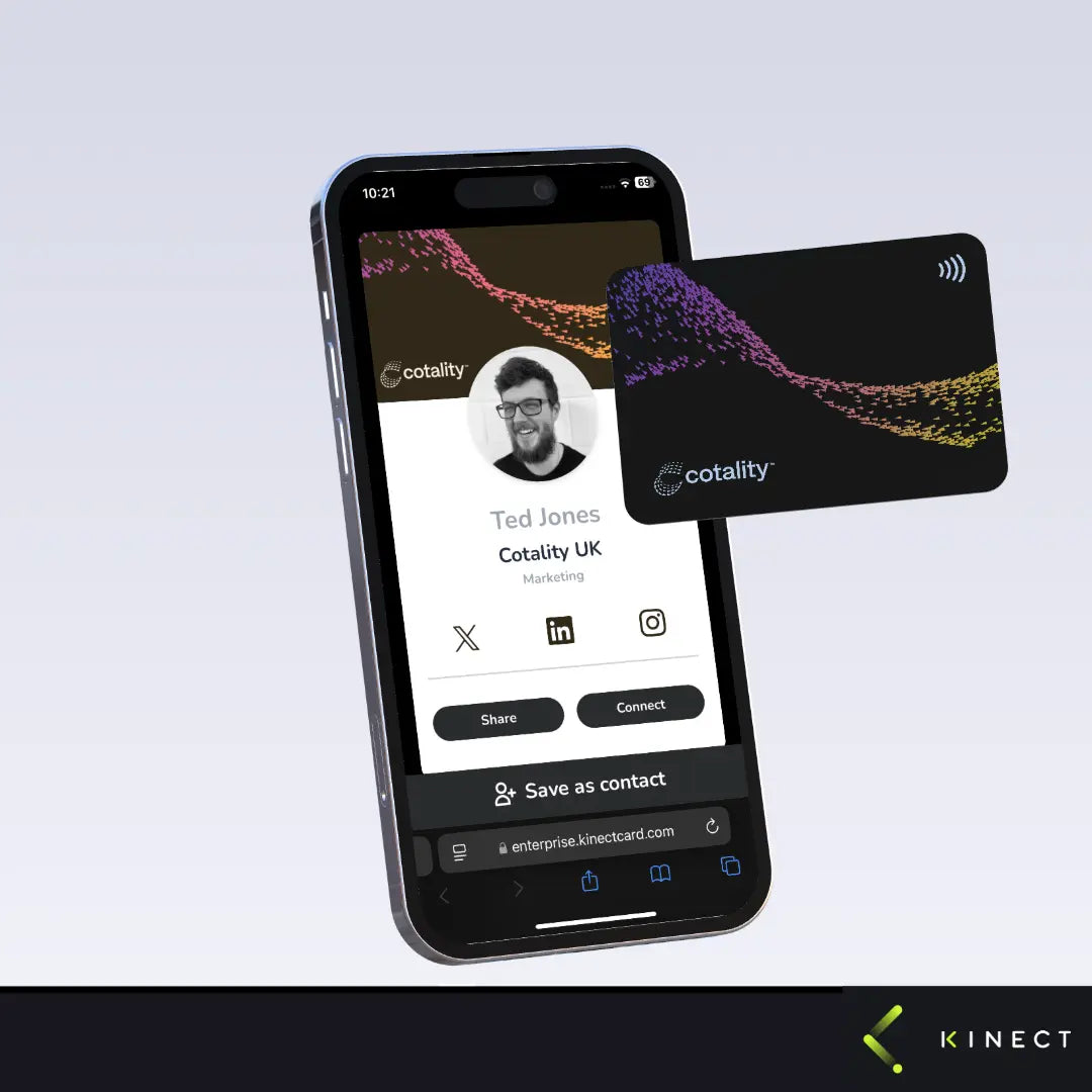 Business card tapping a phone