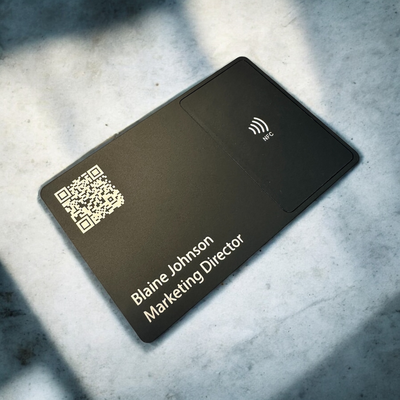 Silver metal business card reverse