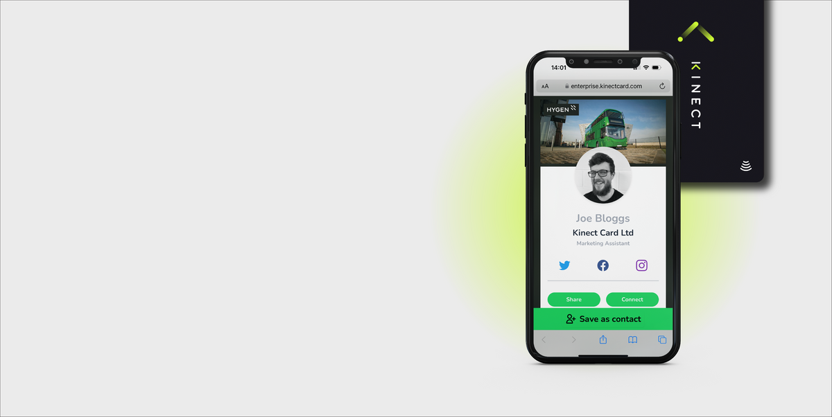 Kinect Configuration Card NFC Business Cards UK | Kinect Card