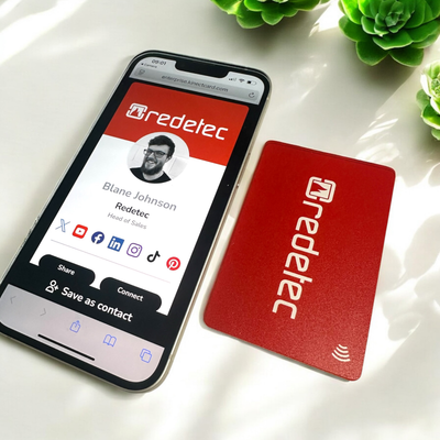 Redetec Digital Business card on phone