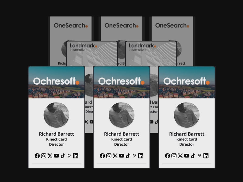 Multiple digital business cards moving video 